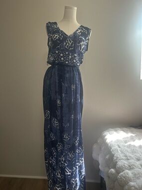 H&M Blue and White Maxi Dress
